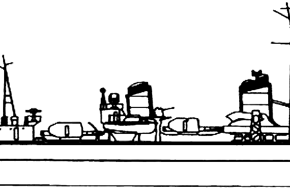 Эсминец IJN Yugumo 1941 [Destroyer] - чертежи, габариты, рисунки